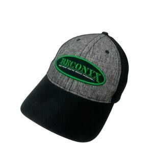 Reconyx Trucker Hat Cap Black Gray Green Snapback Mesh Back American Flag